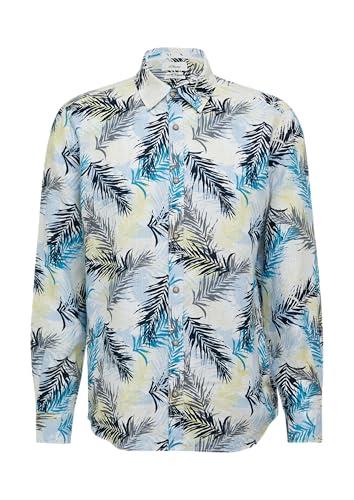 s.Oliver Regular Fit: Leinenhemd mit All-Over-Print himmelblau XL von s.Oliver