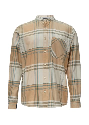 s.Oliver Regular Fit: Softes Karohemd mit Stehkragen Sandstein M von s.Oliver