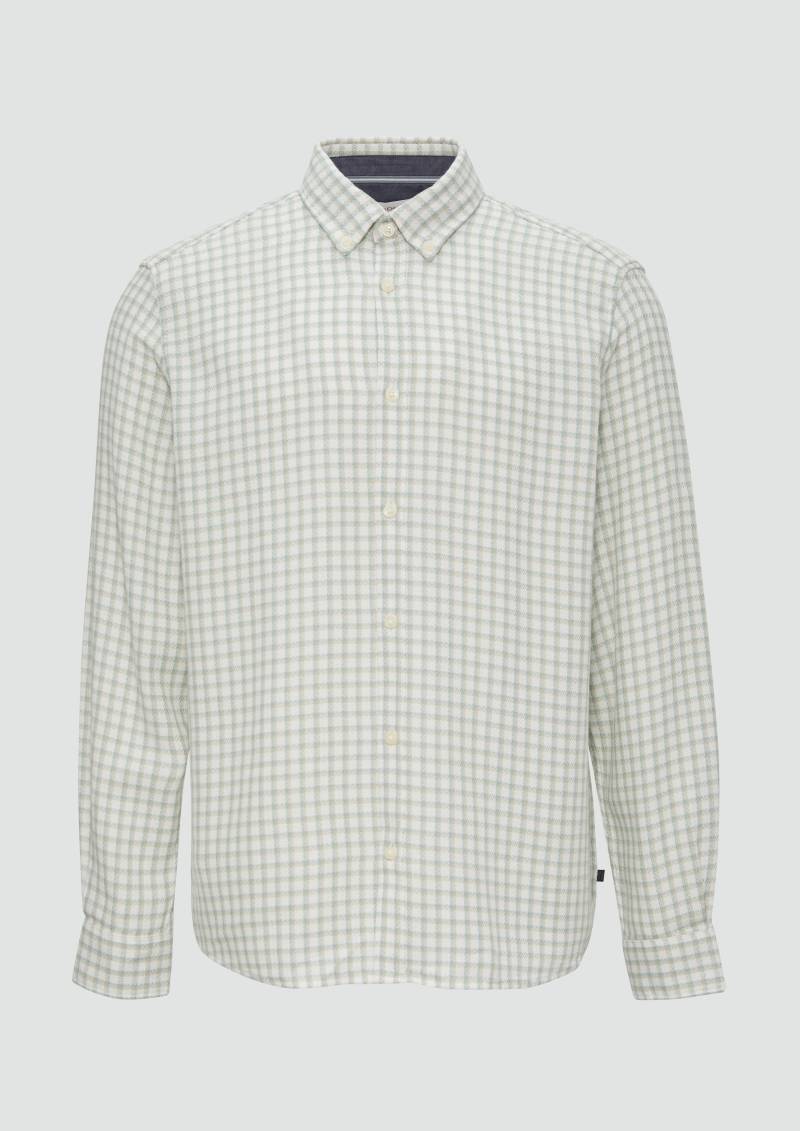 s.Oliver - Regular Fit: Strukturiertes Baumwollhemd mit Button-down-Kragen, Herren, weiß von s.Oliver
