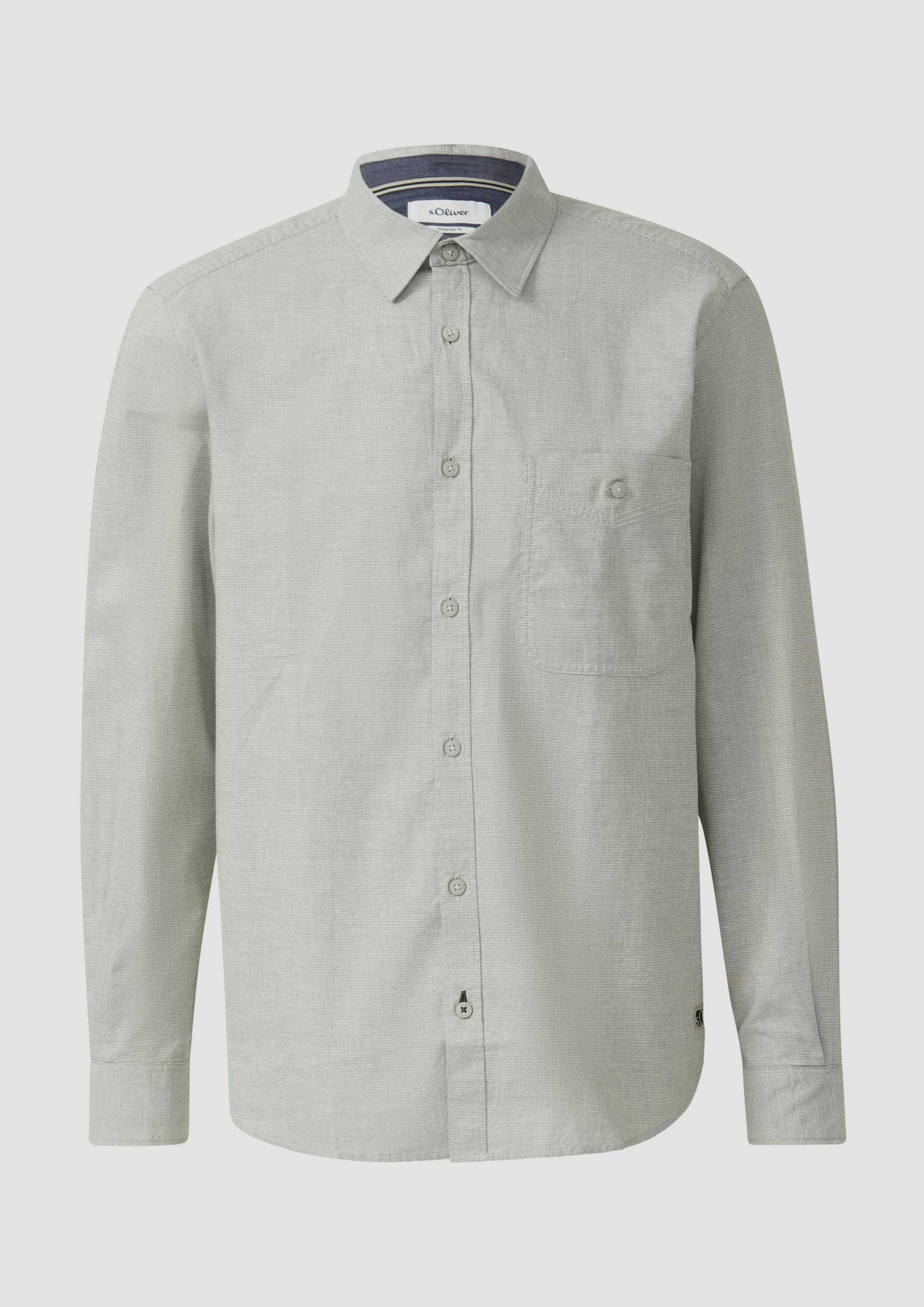 s.Oliver - Regular Fit: Strukturiertes Hemd mit Brusttasche, Herren, Grün von s.Oliver