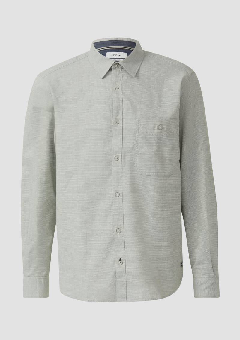 s.Oliver - Regular Fit: Strukturiertes Hemd mit Brusttasche, Herren, Grün von s.Oliver