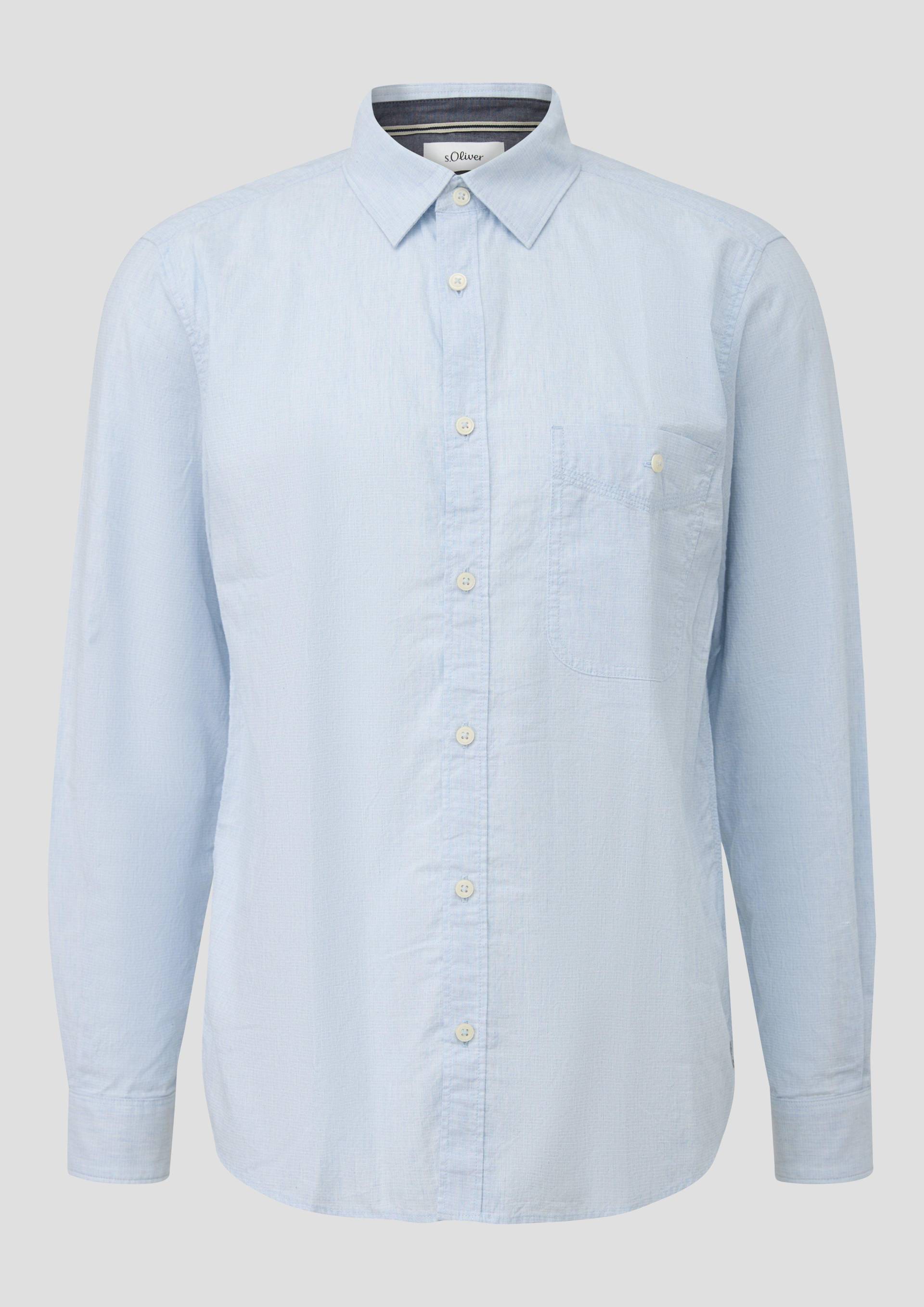 s.Oliver - Regular Fit: Strukturiertes Hemd mit Brusttasche, Herren, blau von s.Oliver