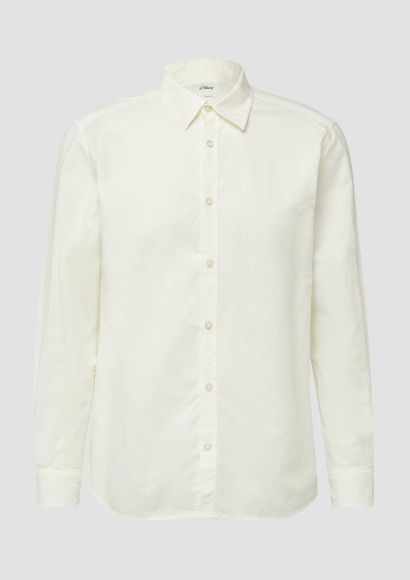 s.Oliver - Regular Fit: Strukturiertes Hemd mit Kentkragen, Herren, weiß von s.Oliver