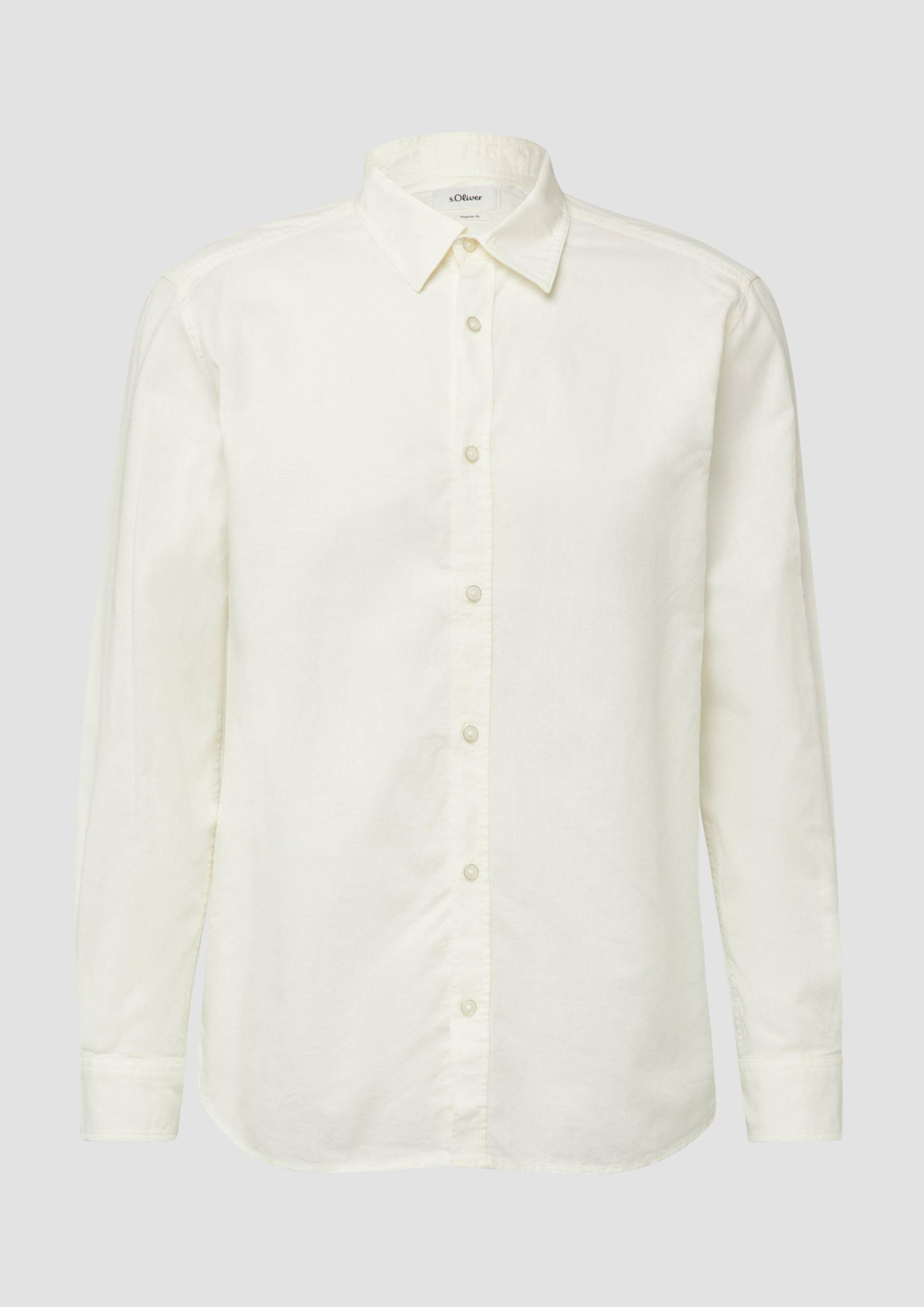 s.Oliver - Regular Fit: Strukturiertes Hemd mit Kentkragen, Herren, weiß von s.Oliver