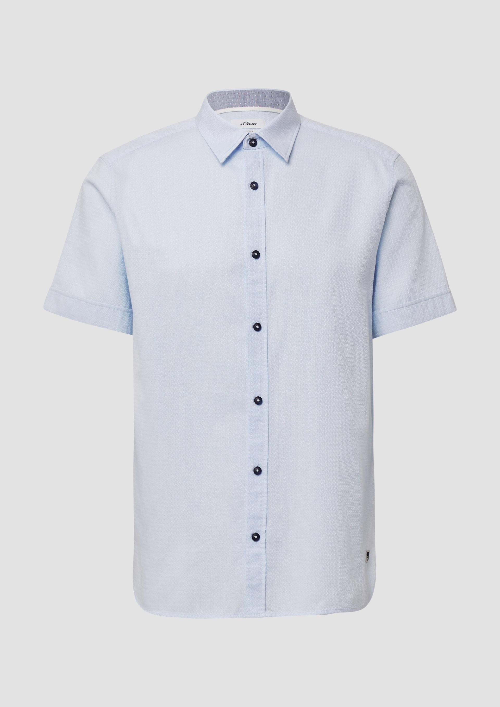 s.Oliver - Regular Fit: Strukturiertes Kurzarmhemd aus Baumwolle mit Kentkragen, Herren, blau s.Oliver - Regular Fit: Strukturiertes Kurzarmhemd aus Baumwolle mit Kentkragen, Herren, blau von s.Oliver