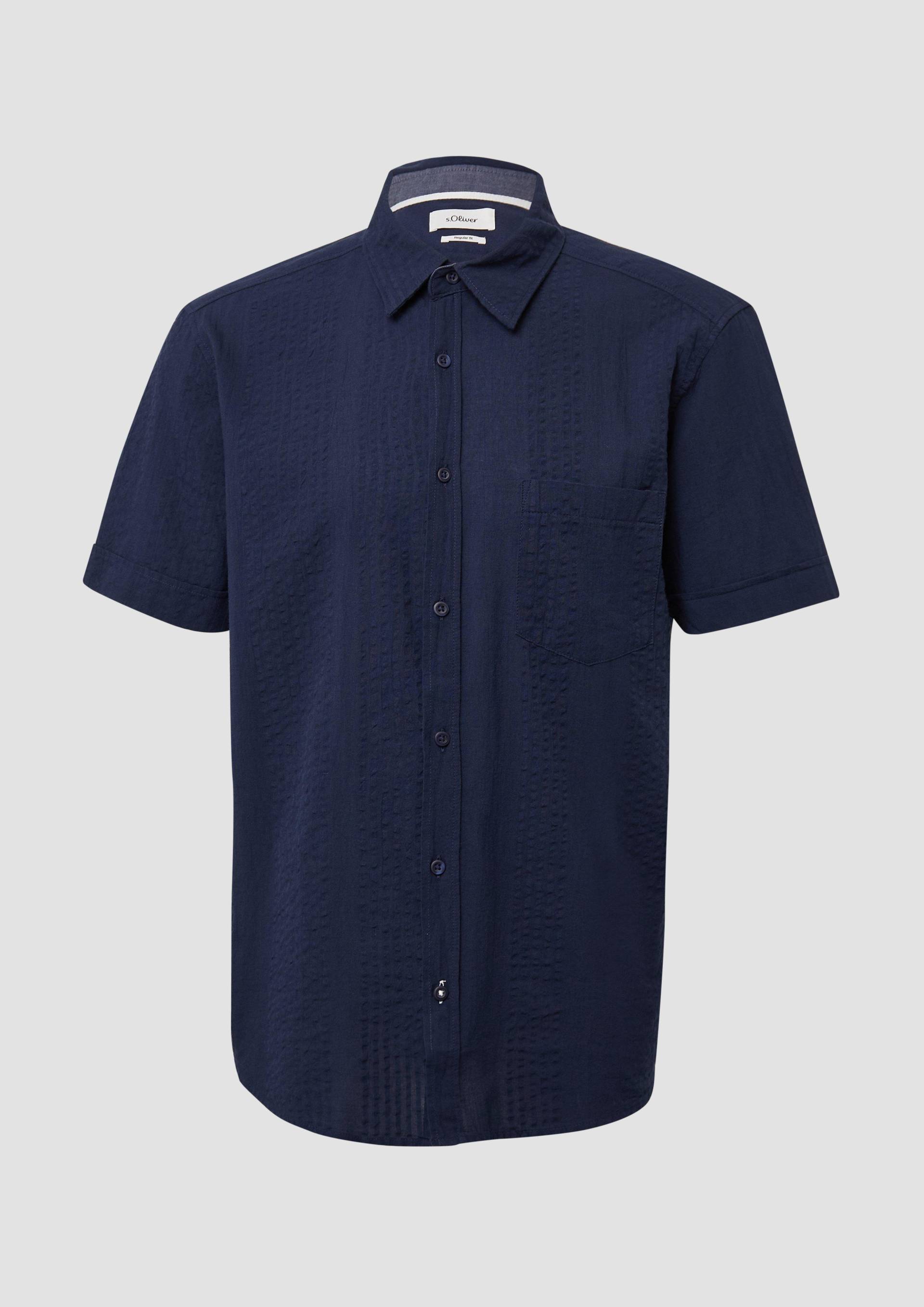 s.Oliver - Regular Fit: Strukturiertes Kurzarmhemd mit Kentkragen, Herren, blau s.Oliver - Regular Fit: Strukturiertes Kurzarmhemd mit Kentkragen, Herren, blau von s.Oliver