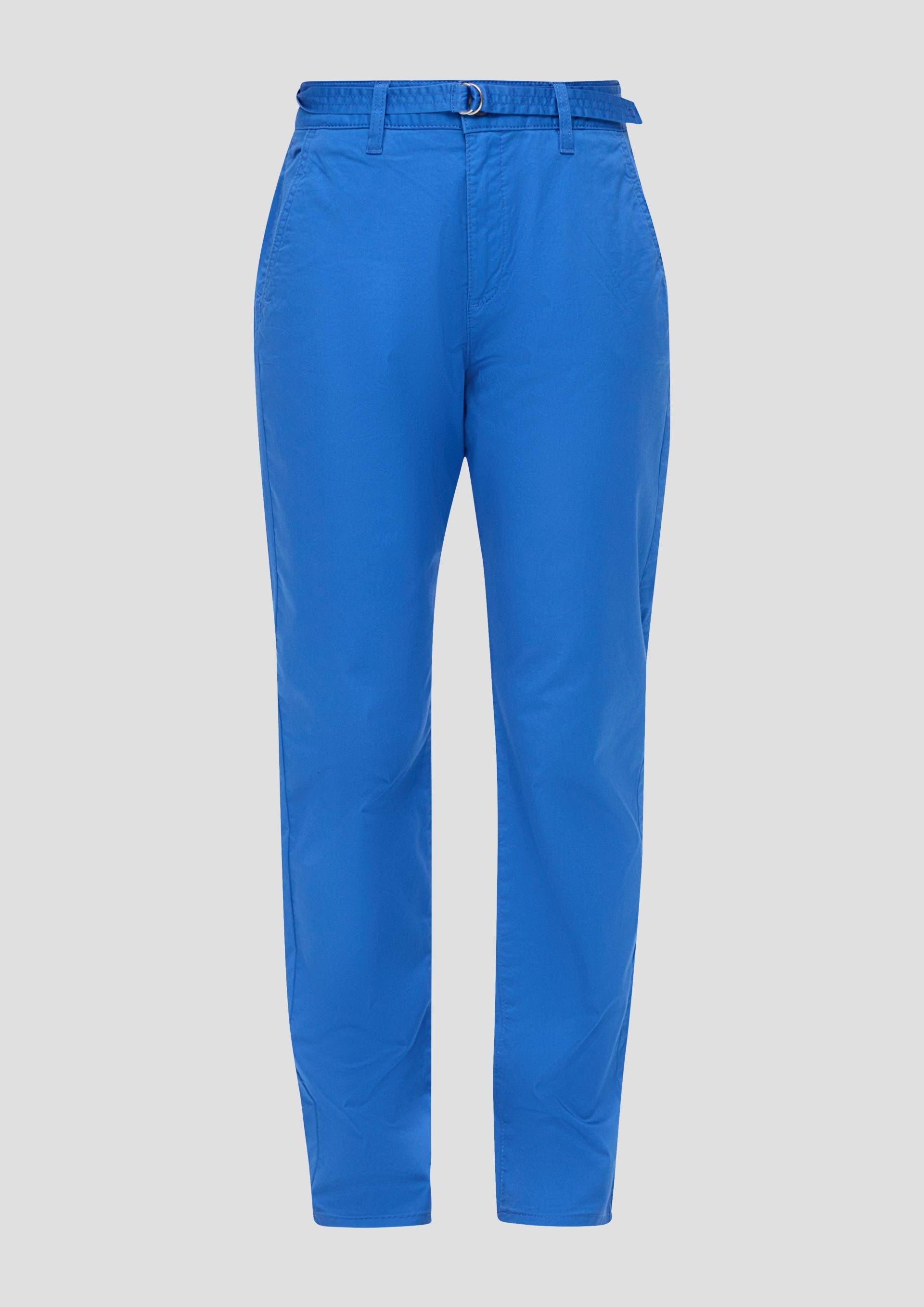 s.Oliver - Regular: Chinohose mit Gürtel, Damen, blau von s.Oliver