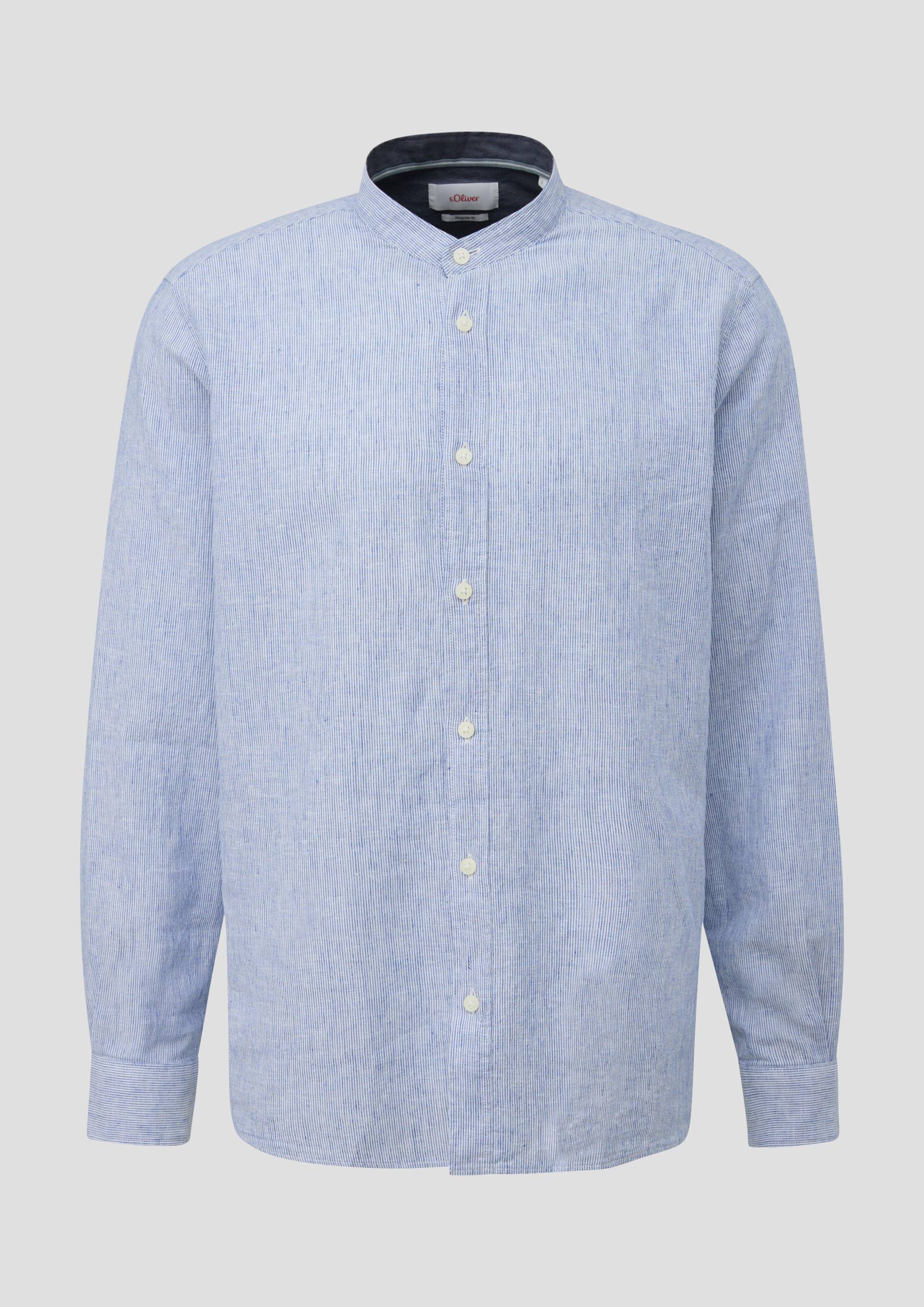 s.Oliver - Regular: Hemd aus Baumwoll-Leinen-Mix, Herren, blau von s.Oliver