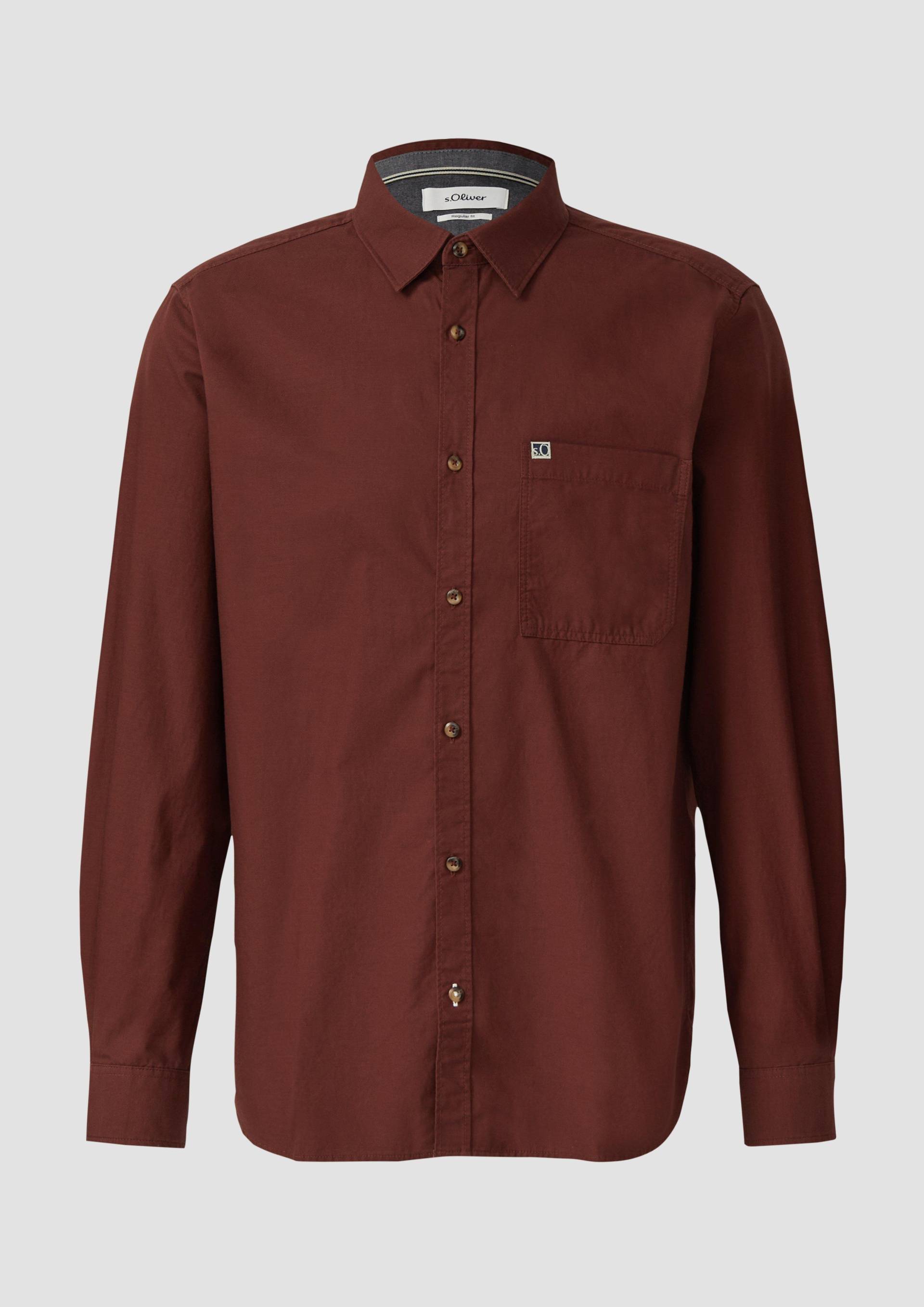 s.Oliver - Regular: Hemd mit Brusttasche und Label-Details, Herren, rot von s.Oliver