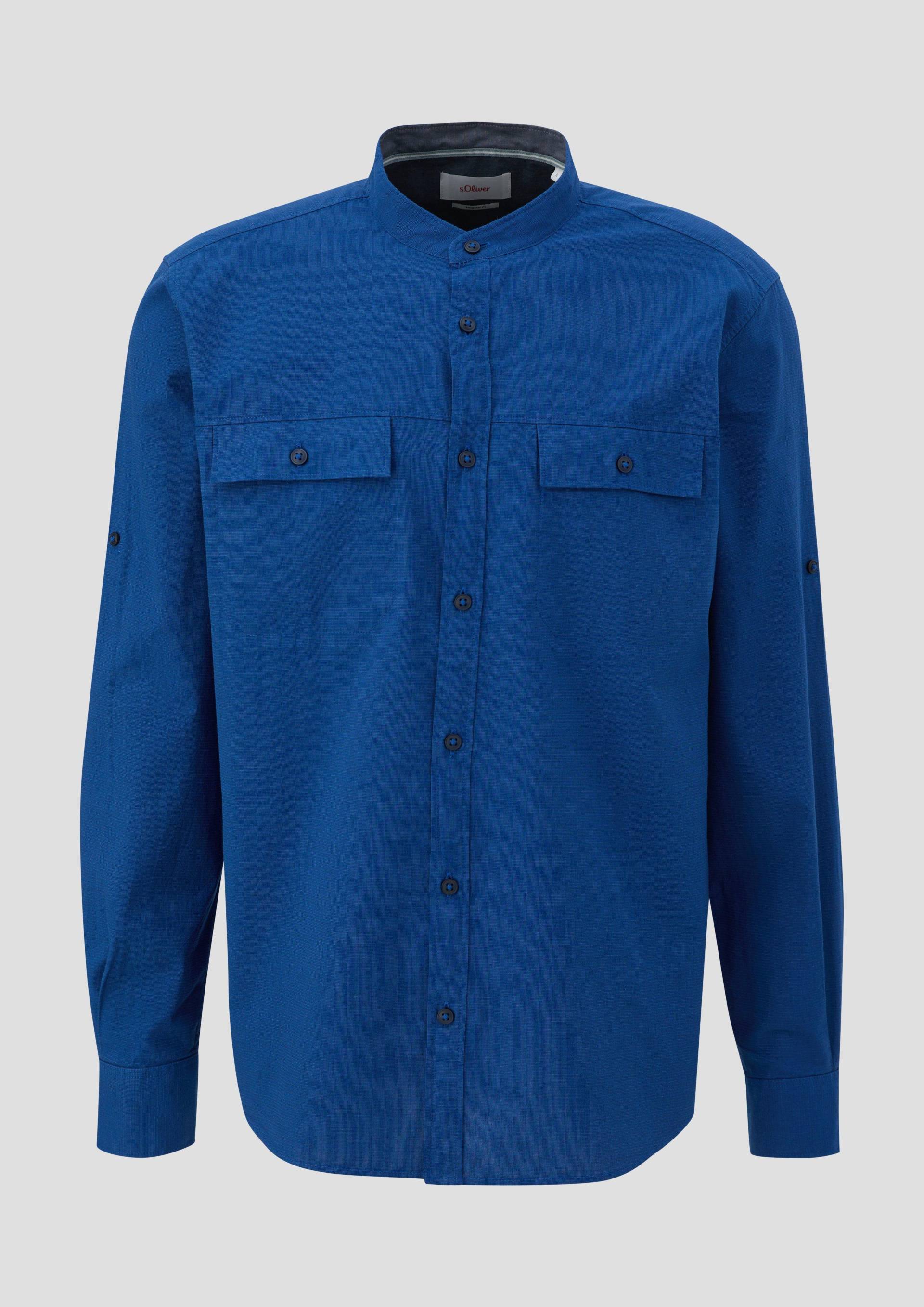 s.Oliver - Regular: Hemd mit Stehkragen, Herren, blau von s.Oliver