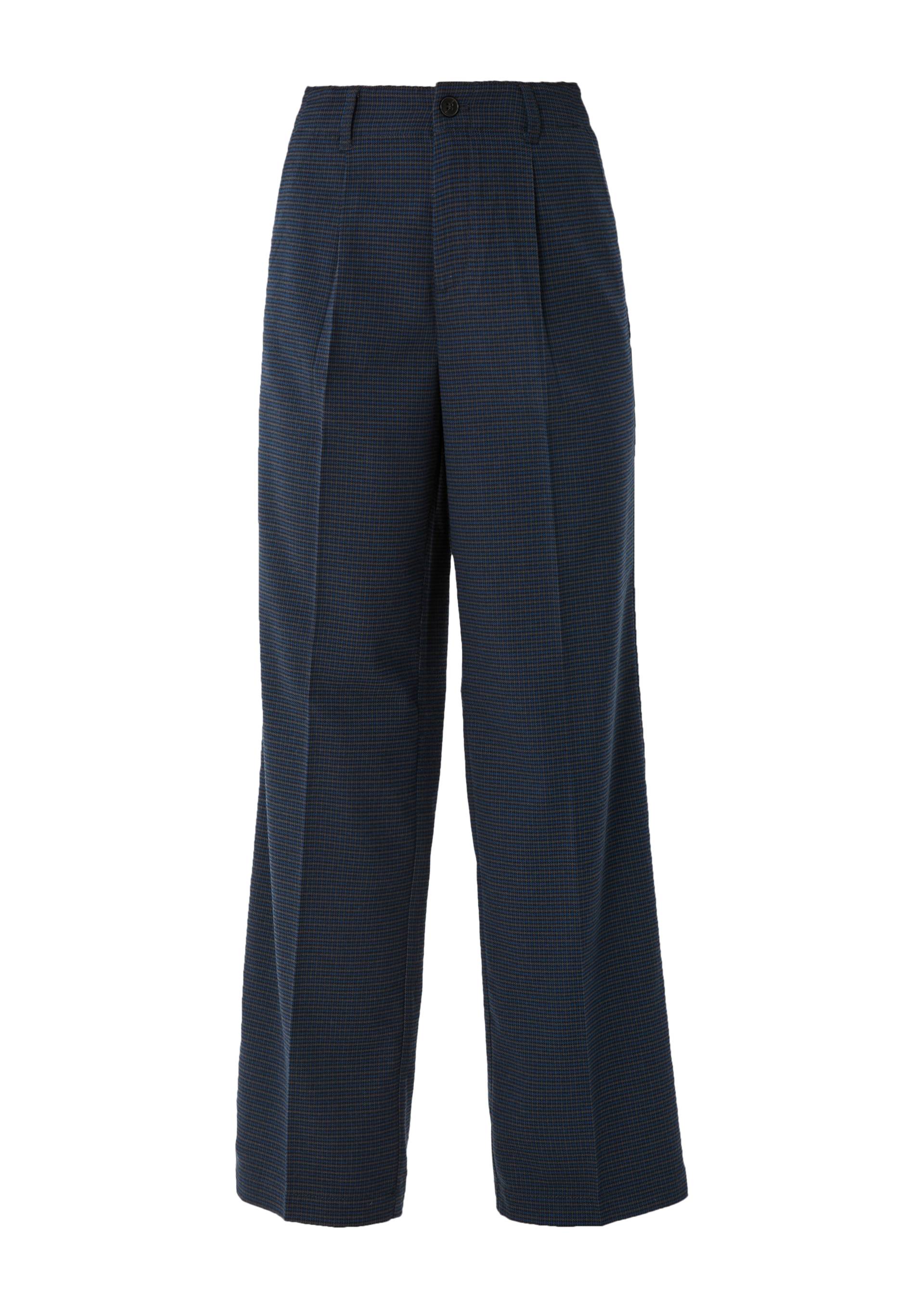 s.Oliver - Regular: Hose mit Glencheck-Muster, Damen, schwarz|blau von s.Oliver