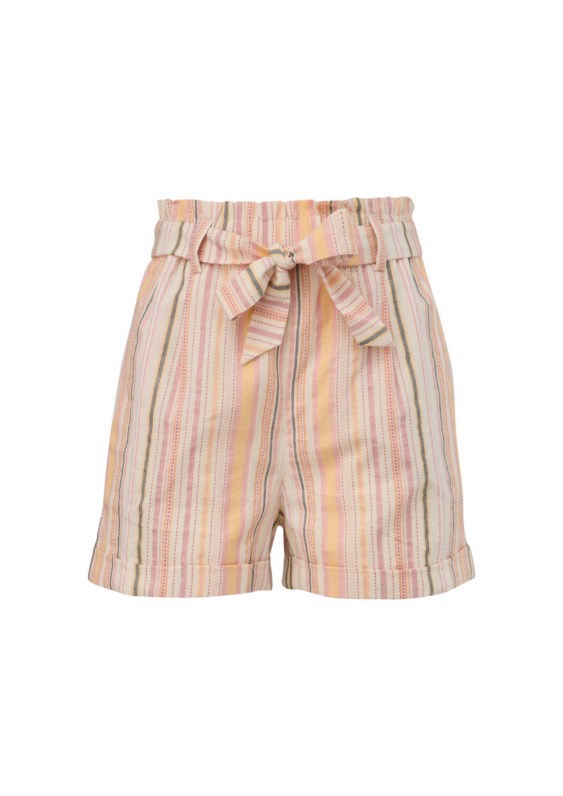 QS - Regular: Shorts aus Twill, Damen, beige|mehrfarbig von QS