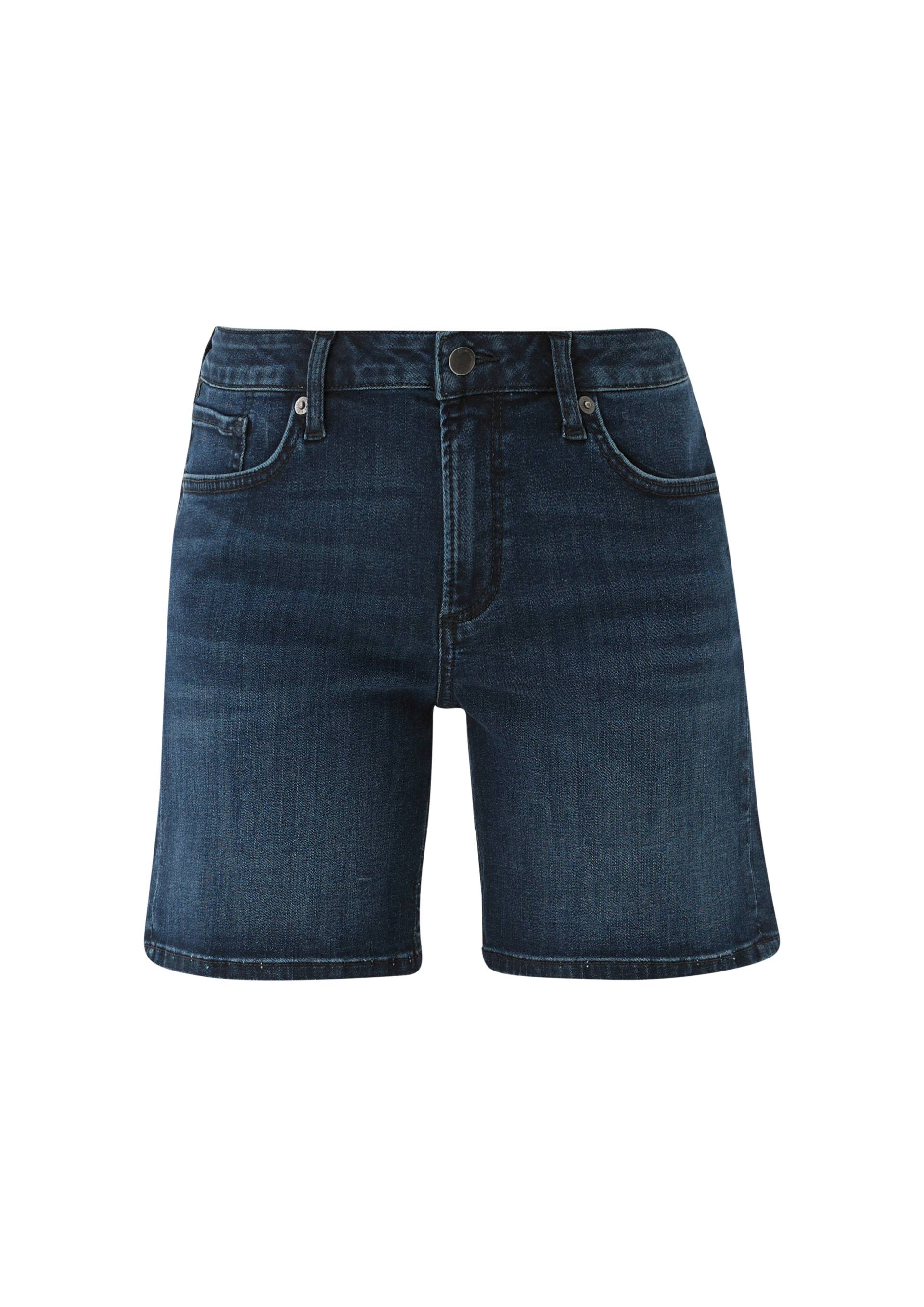 QS - Jeans-Shorts Abby / Slim Fit / Mid Rise / Slim Leg, Damen, blau von QS