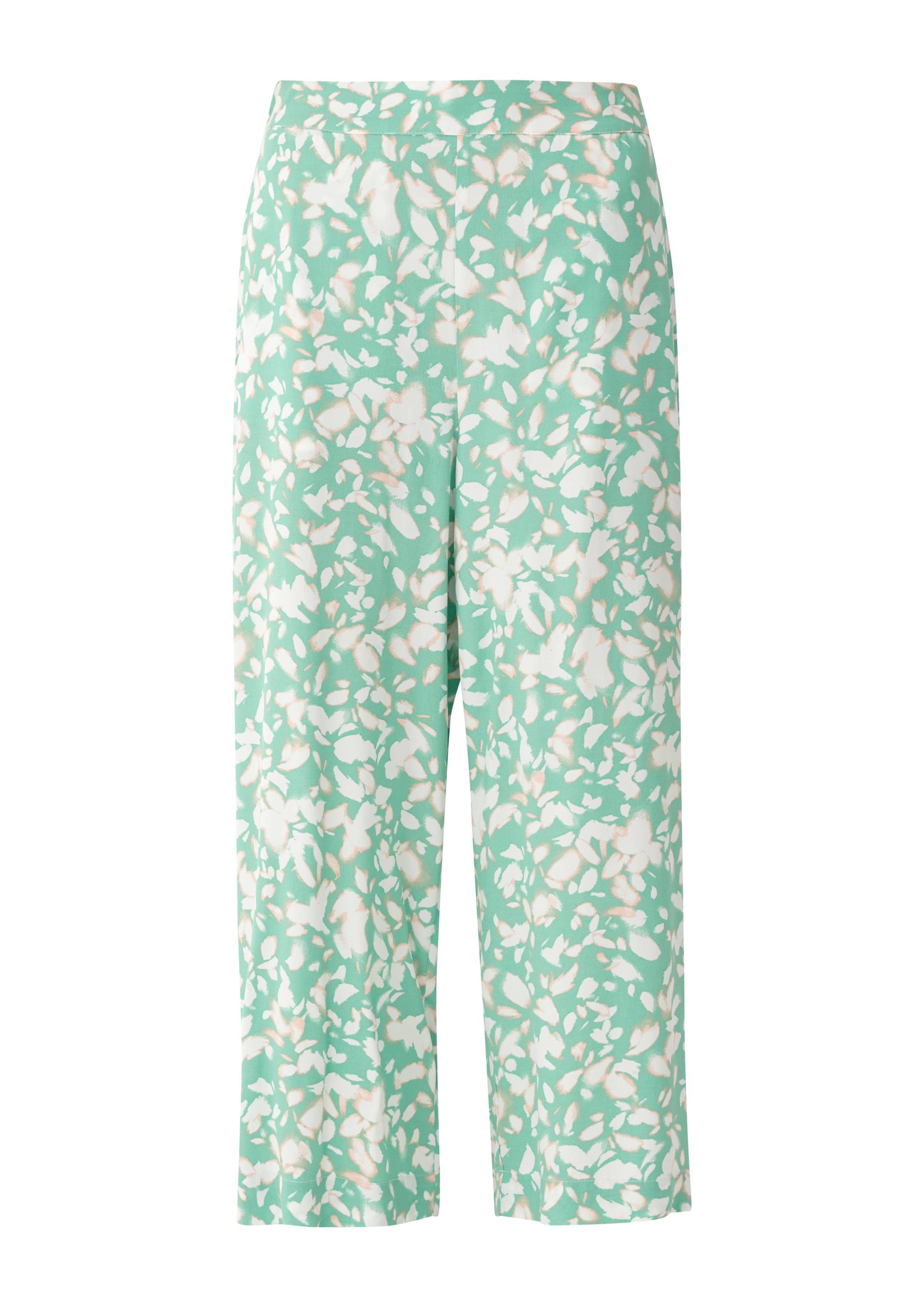 s.Oliver - Regular: Stoffhose mit Allover-Print, Damen, grün|mehrfarbig von s.Oliver