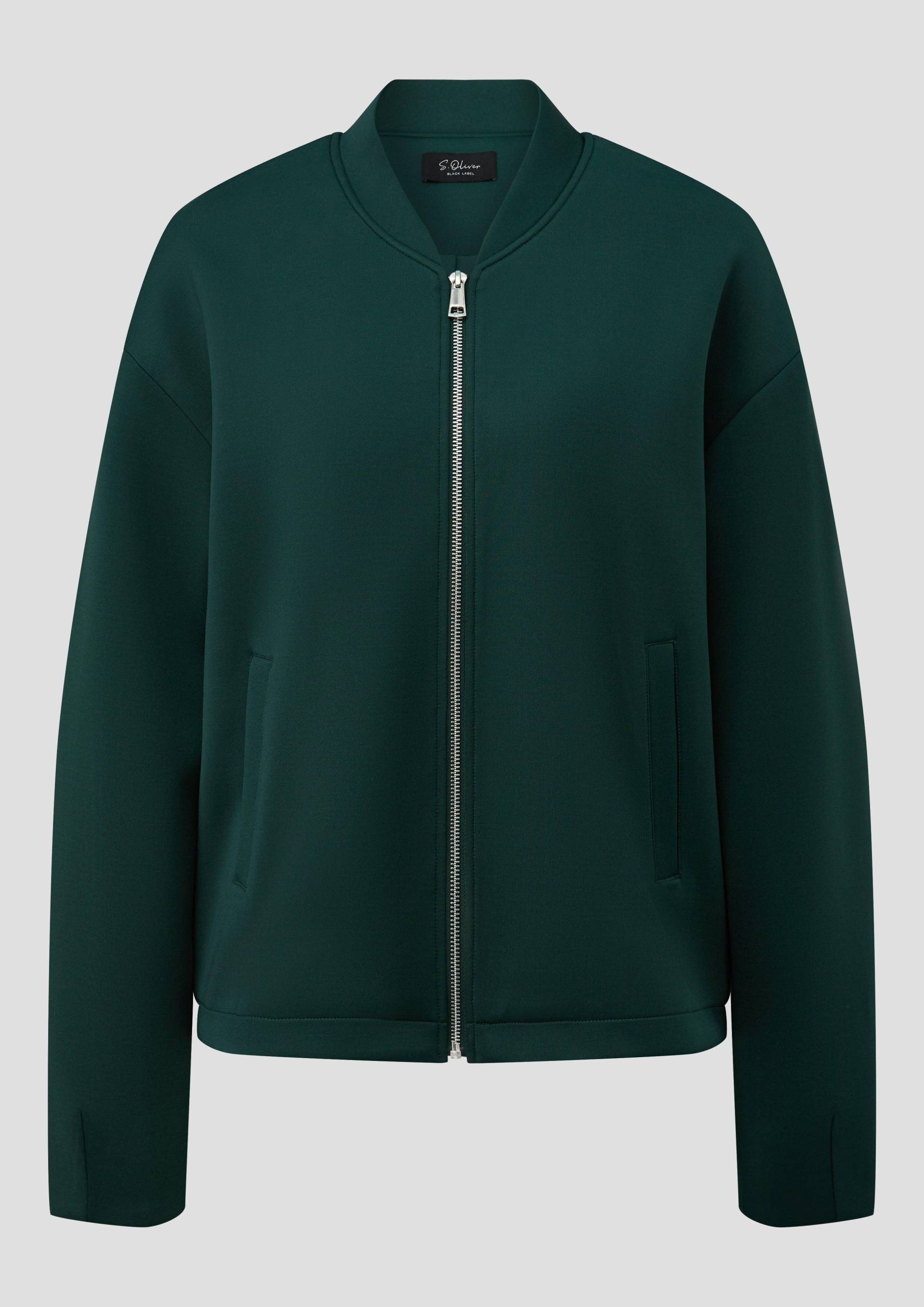 s.Oliver - Relaxed Fit Blouson aus Scuba-Stoff, Damen, Blau von s.Oliver