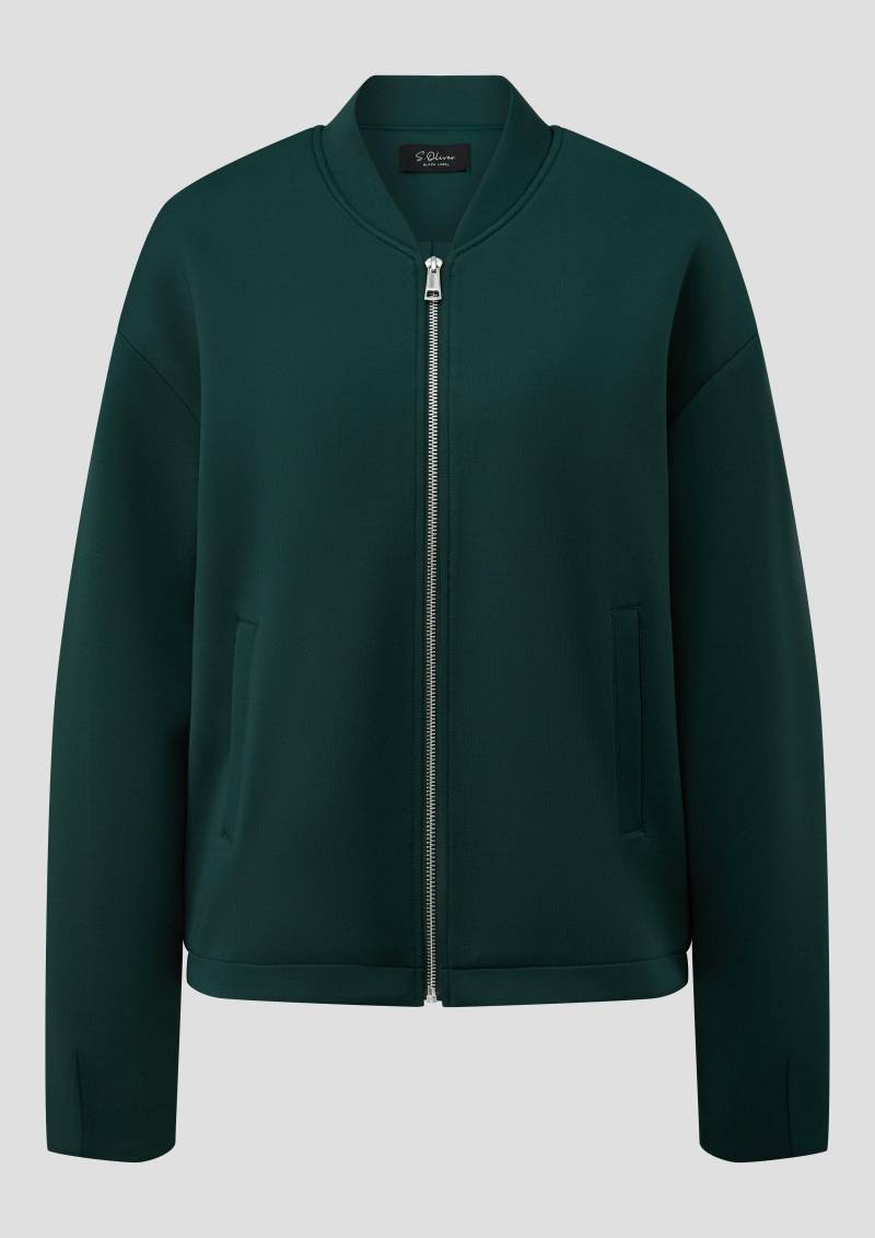 s.Oliver - Relaxed Fit Blouson aus Scuba-Stoff, Damen, Blau von s.Oliver