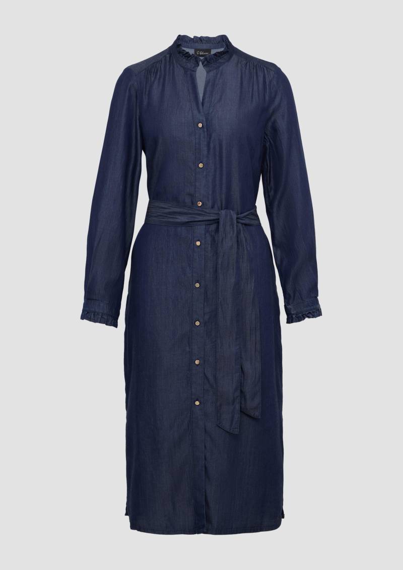 s.Oliver - Hemdblusenkleid in Denim-Optik, Damen, blau von s.Oliver