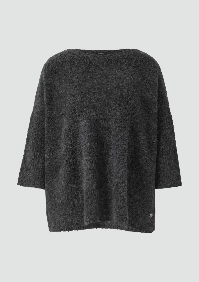 s.Oliver - Relaxed-Fit-Pullover aus Bouclé-Strick, Damen, grau von s.Oliver