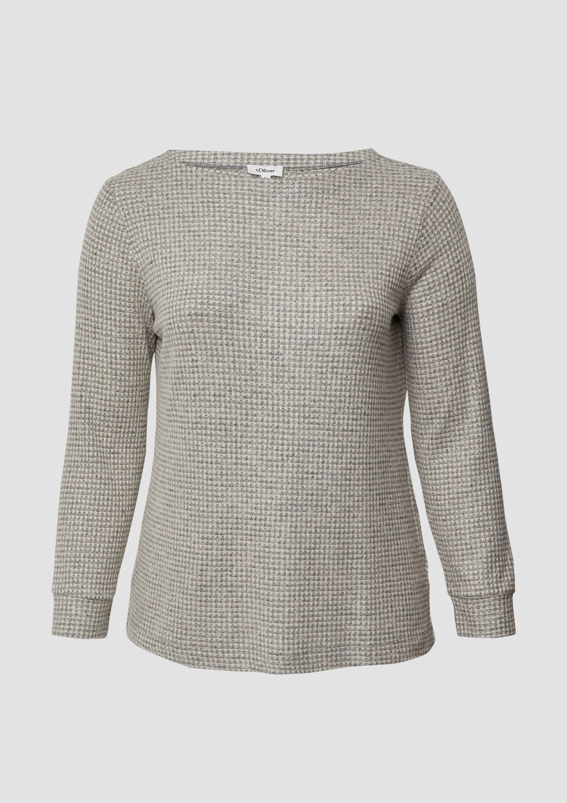 s.Oliver - Relaxed Fit Shirt mit langen Ärmeln und U-Bootausschnitt, Damen, beige|braun von s.Oliver