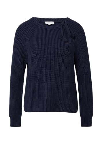 s.Oliver Relaxed-Fit-Strickpullover mit Bindedetail Navy 40 von s.Oliver