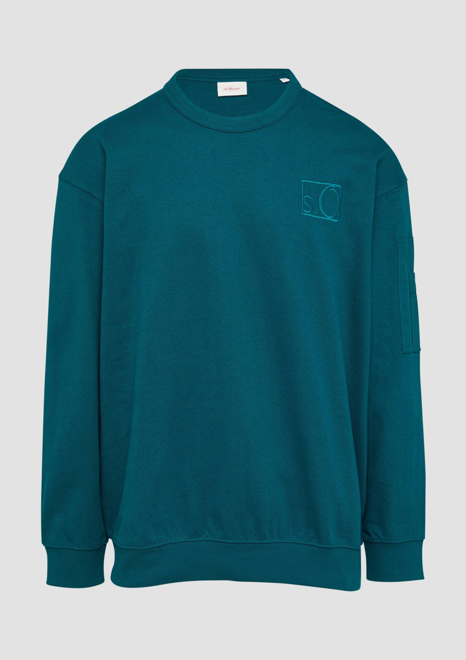 s.Oliver - Relaxed-Fit-Sweatshirt mit Ärmeltasche, Herren, Blau von s.Oliver