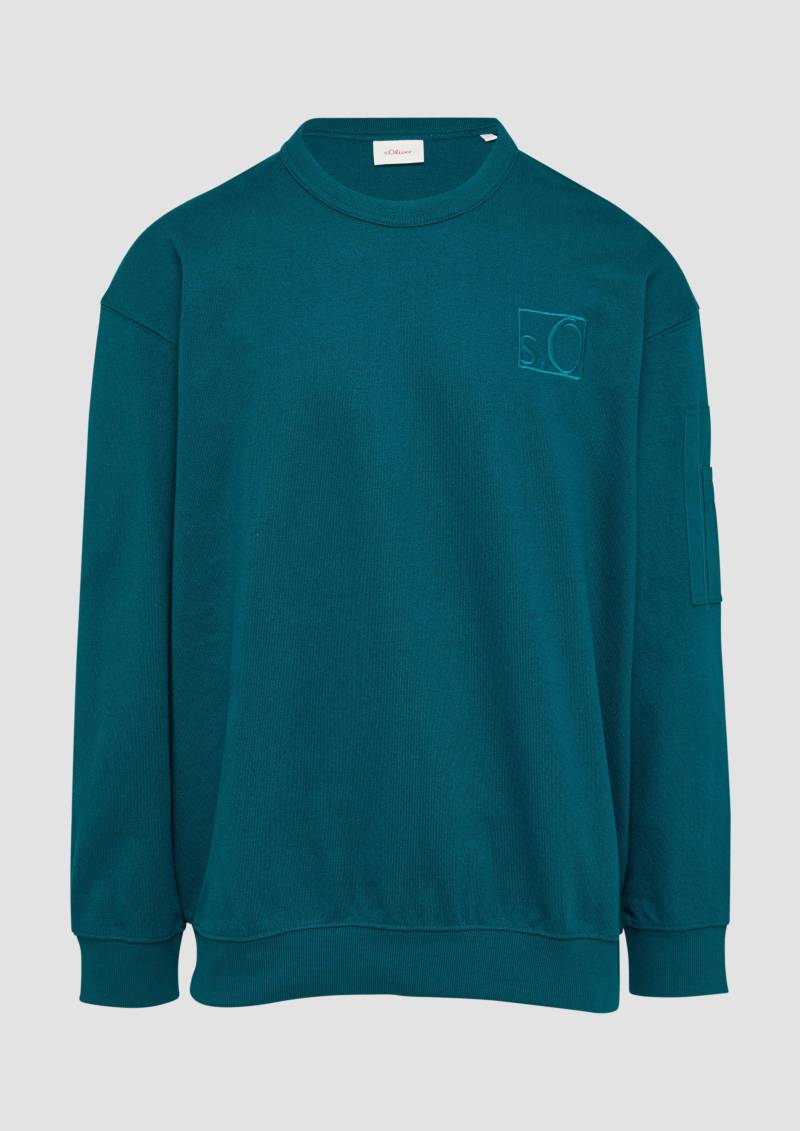 s.Oliver - Relaxed-Fit-Sweatshirt mit Ärmeltasche, Herren, Blau von s.Oliver