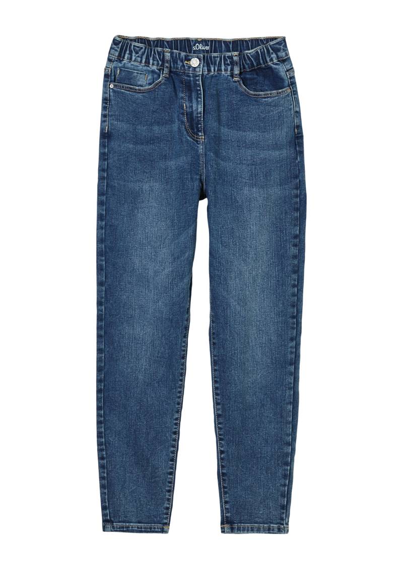 s.Oliver - Ankle-Jeans Mom / Relaxed Fit / High Rise / Tapered Leg, Mädchen, blau von s.Oliver