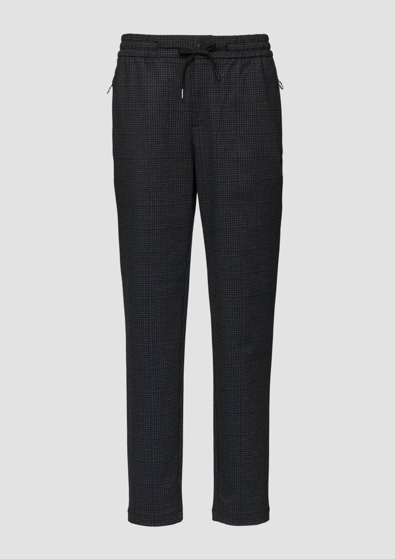 s.Oliver - Relaxed: Jogpant in Karo-Optik, Damen, schwarz von s.Oliver