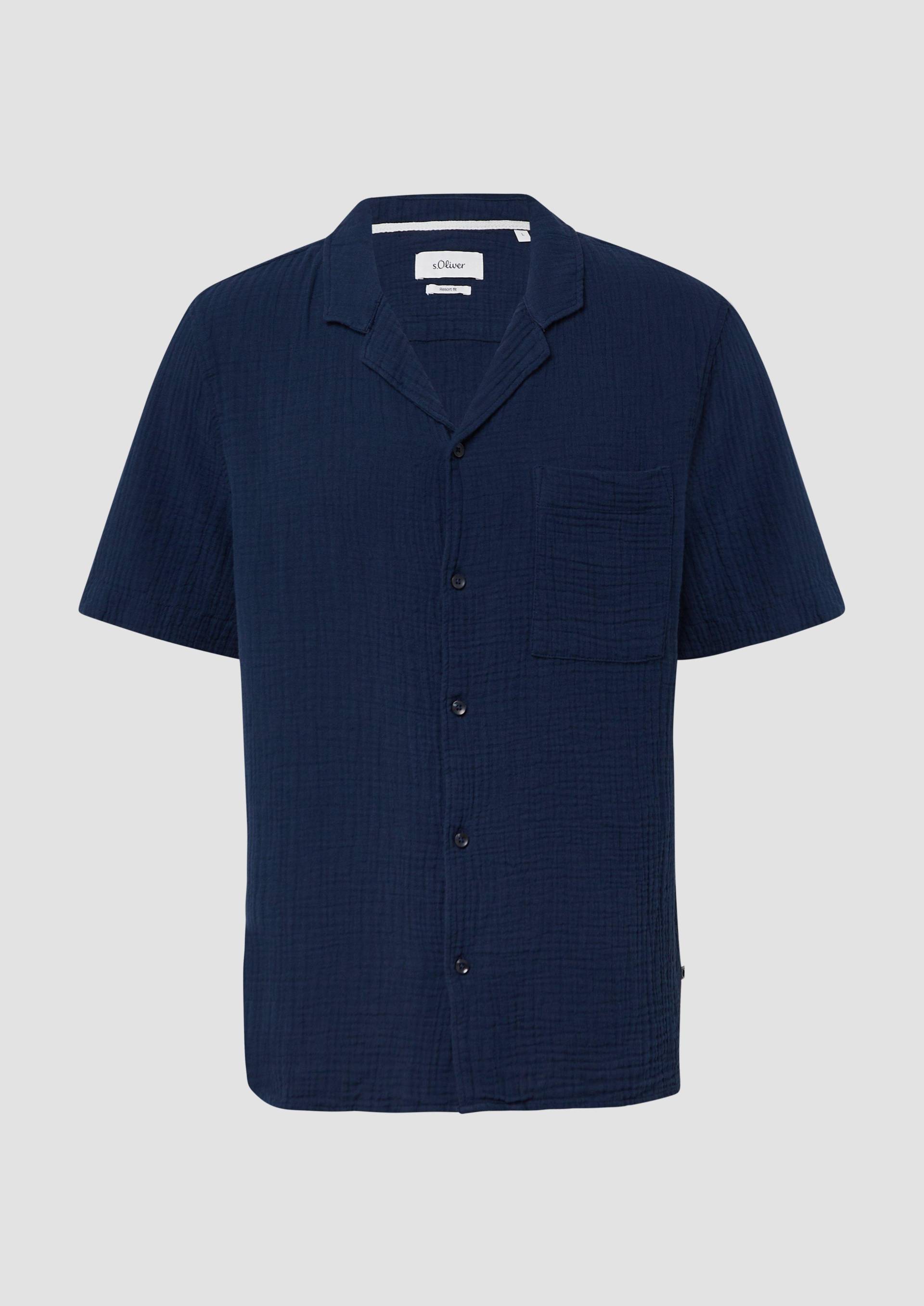 s.Oliver - Resort Fit: Luftiges Kurzarmhemd aus Musselin, Herren, blau s.Oliver - Resort Fit: Luftiges Kurzarmhemd aus Musselin, Herren, blau von s.Oliver