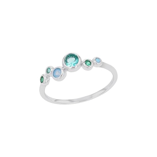 s.Oliver Ring 925 Sterling Silber Damen Ringe, mit Zirkonia synth., Blau, Kommt in Schmuck Geschenk Box, 2039706 von s.Oliver