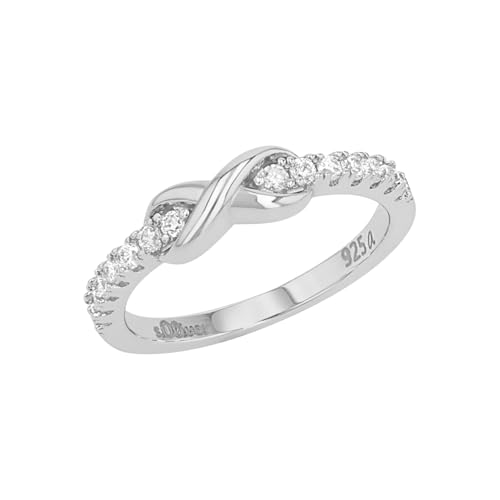 s.Oliver Ring 925 Sterling Silber Damen Ringe, mit Zirkonia synth., Silber, Infinity, Kommt in Schmuck Geschenk Box, 2034967 von s.Oliver