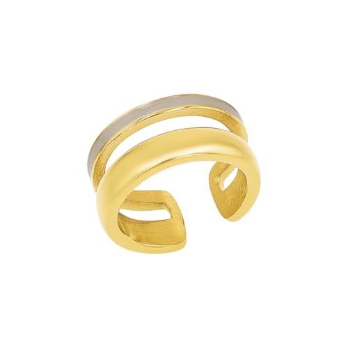 s.Oliver Ring Edelstahl Damen Ringe, Gold, Kommt in Schmuck Geschenk Box, 2037982 von s.Oliver