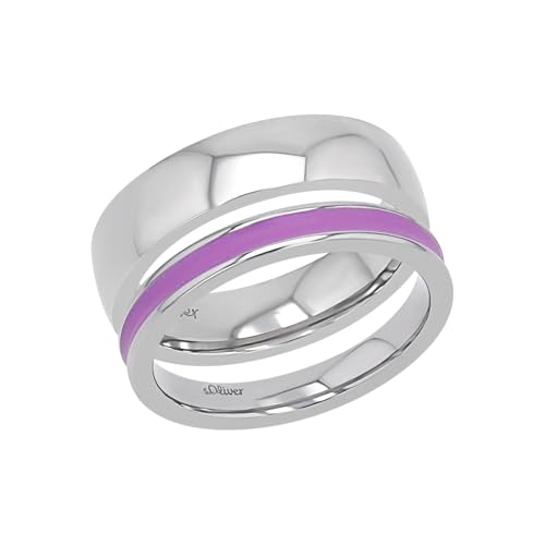 s.Oliver Ring Edelstahl Damen Ringe, Lila, Kommt in Schmuck Geschenk Box, 2035007 von s.Oliver