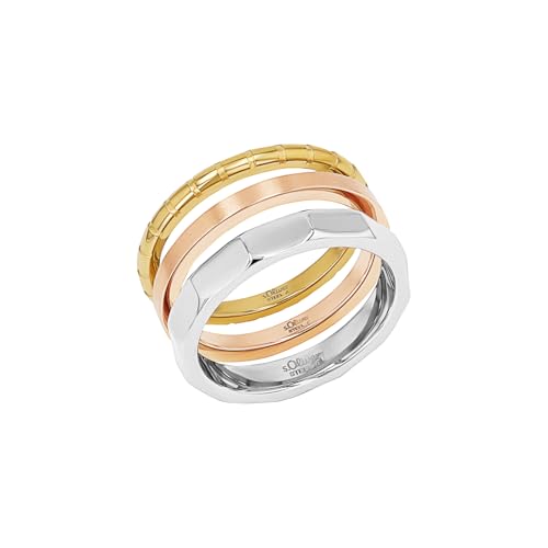 s.Oliver Ring Edelstahl Damen Ringe, Tricolor, Kommt in Schmuck Geschenk Box, 2038890 von s.Oliver