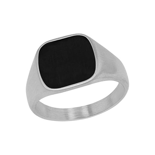 s.Oliver Ring Edelstahl Epoxy Herren Ringe, Schwarz, Kommt in Schmuck Geschenk Box, 2027428 von s.Oliver