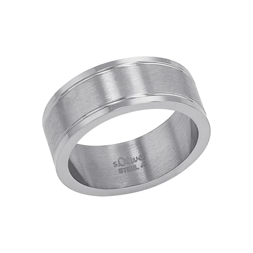 s.Oliver Ring Edelstahl Herren Ringe, Silber, Kommt in Schmuck Geschenk Box von s.Oliver