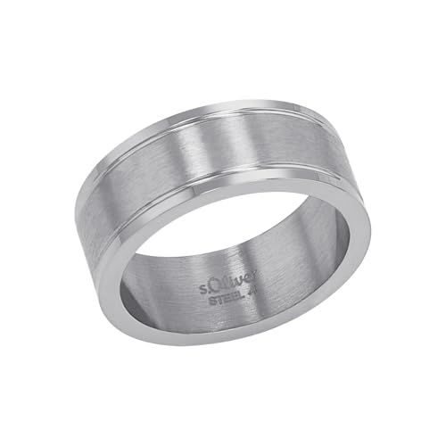 s.Oliver Ring Edelstahl Herren Ringe, Silber, Kommt in Schmuck Geschenk Box, 2035531 von s.Oliver