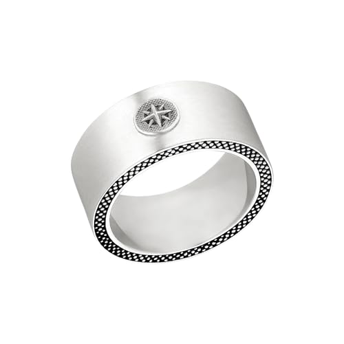 s.Oliver Ring Edelstahl Herren Ringe, Silber, Kompass, Kommt in Schmuck Geschenk Box, 2037999 von s.Oliver