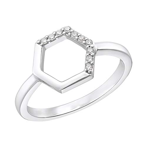 s.Oliver Ring 925 Sterling Silber Damen Ringe, mit Zirkonia synth., Silber, Kommt in Schmuck Geschenk Box, 2031427 von s.Oliver