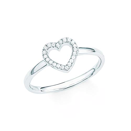 s.Oliver Damen-Ring So Pure Herz 925 Sterling Silber rhodiniert Zirkonia weiß von s.Oliver