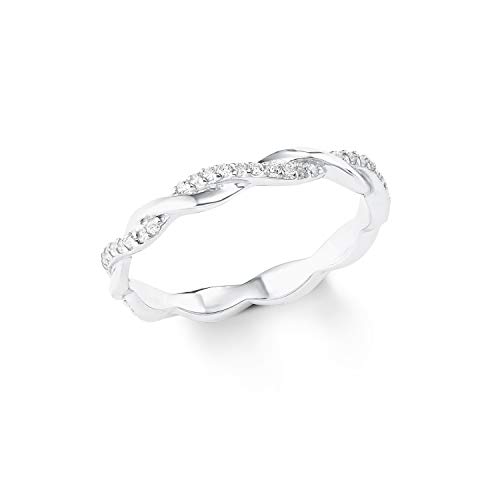 s.Oliver Damen-Ring Sterling Silber 925 Zirkonia (synth.) rhodiniert-Breite 3mm von s.Oliver