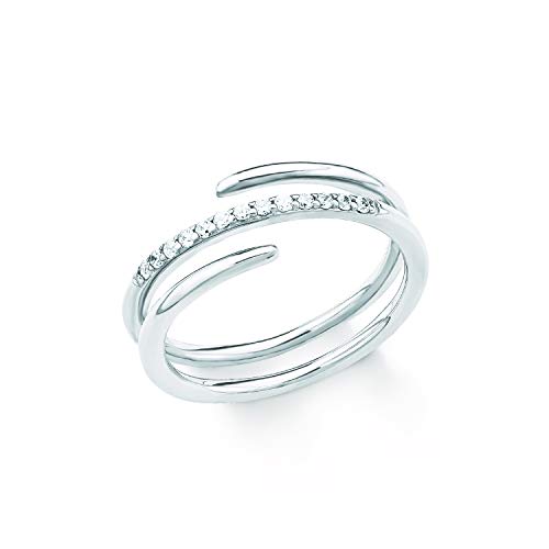 s.Oliver Damen-Ring 925 Silber rhodiniert Zirkonia weiß Gr. 58 (18.5) - 2018614 von s.Oliver