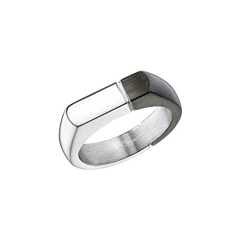 s.Oliver Ring Edelstahl Herren Ringe, Schwarz, Kommt in Schmuck Geschenk Box, 2033972 von s.Oliver