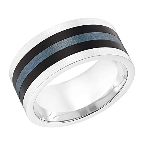 s.Oliver Ring Edelstahl Herren Ringe, Silber, Kommt in Schmuck Geschenk Box, 2031522 von s.Oliver