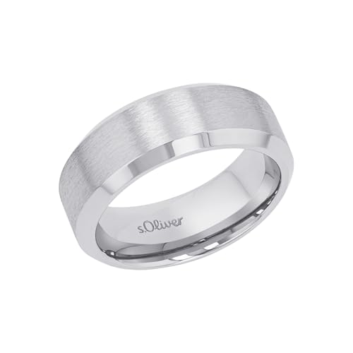 s.Oliver Ring Edelstahl Herren Ringe, Silber, Kommt in Schmuck Geschenk Box, 2033976 von s.Oliver