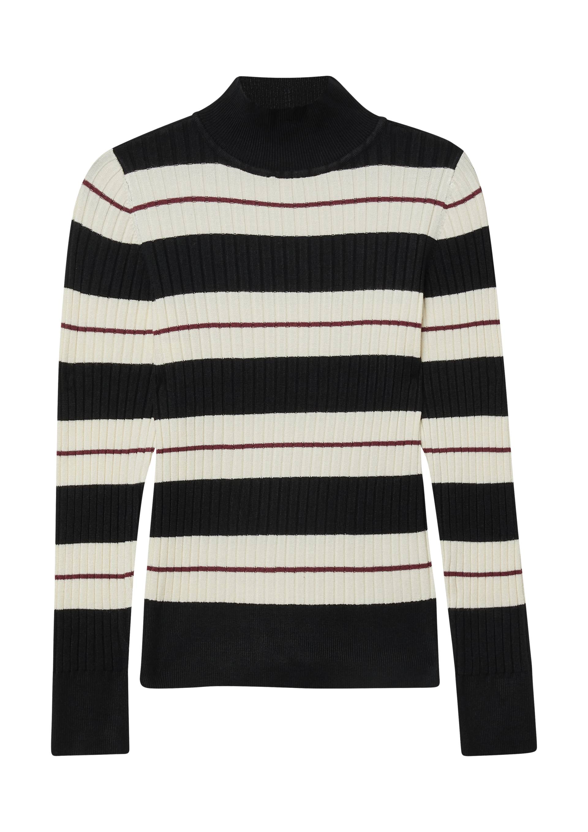 s.Oliver - Ripppullover im Slim Fit mit Stehkragen, Mädchen, beige|schwarz|mehrfarbig von s.Oliver