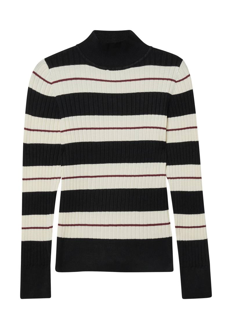 s.Oliver - Ripppullover im Slim Fit mit Stehkragen, Mädchen, beige|schwarz|mehrfarbig von s.Oliver