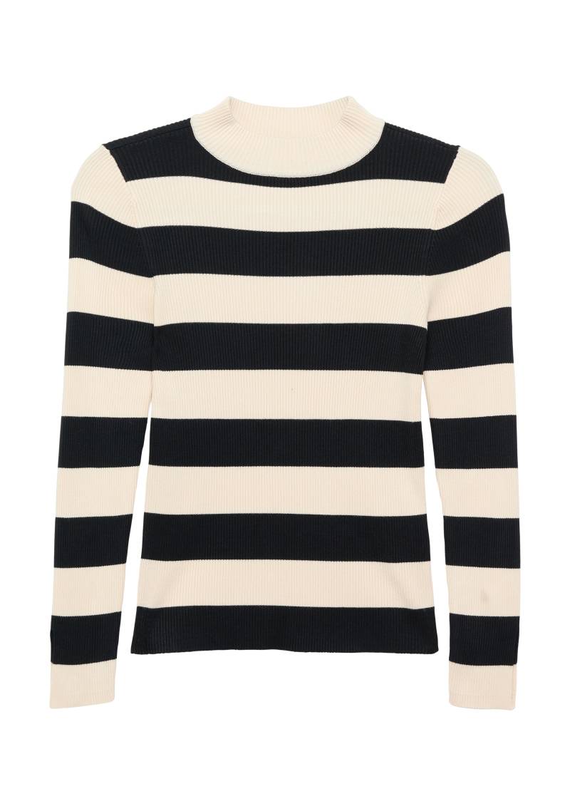 s.Oliver - Rippstrickpullover mit Schlitz am Ärmel, Mädchen, beige|schwarz von s.Oliver