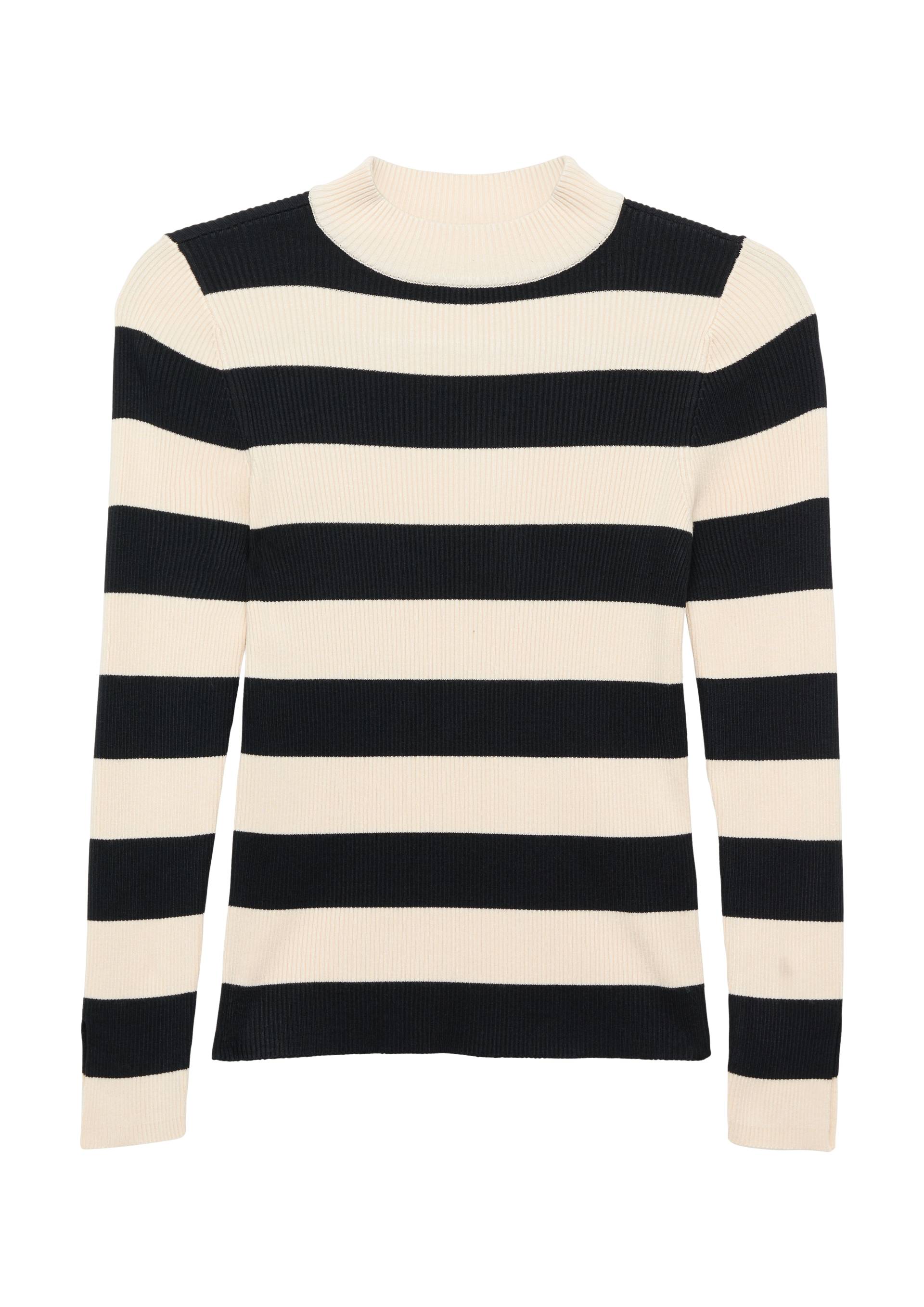 s.Oliver - Rippstrickpullover mit Schlitz am Ärmel, Mädchen, beige|schwarz von s.Oliver