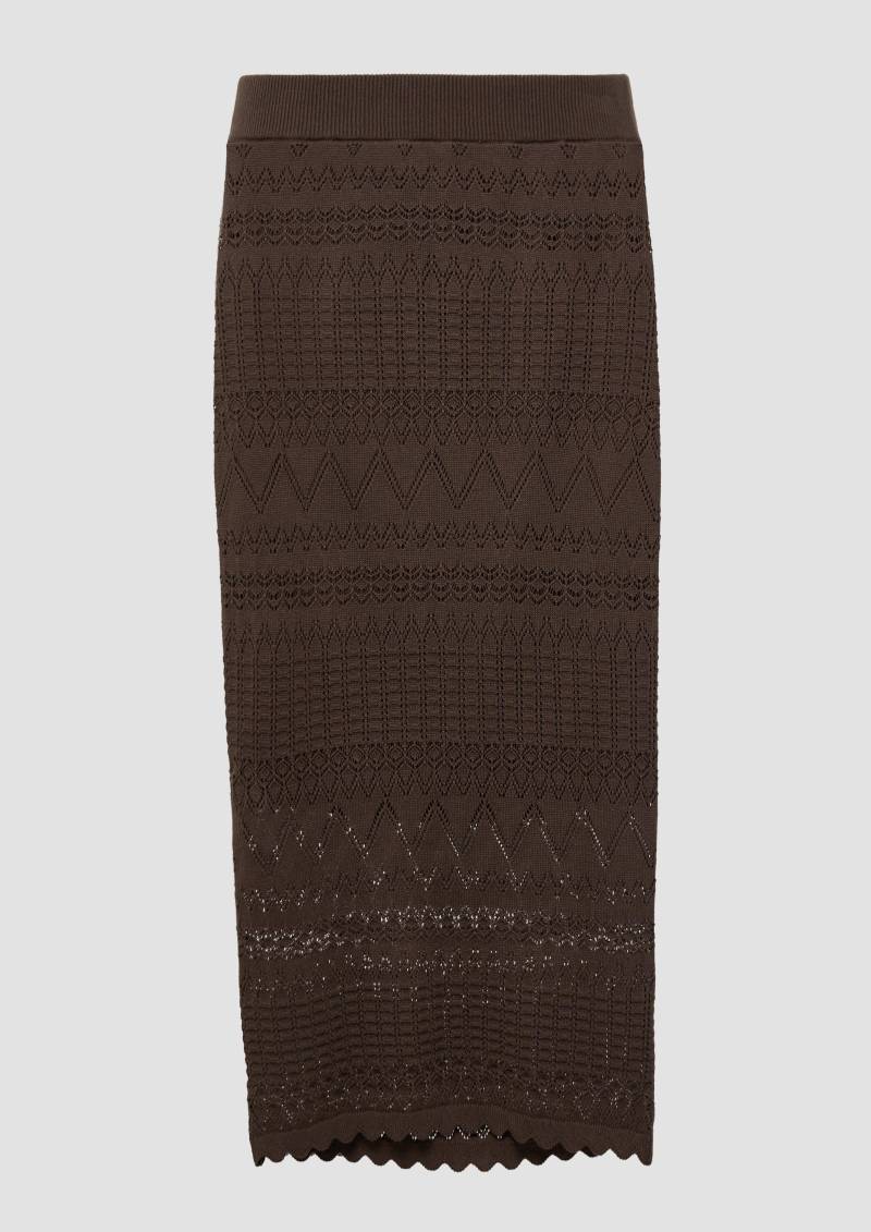 s.Oliver - Ajourstrick-Rock im Slim Fit, Damen, braun von s.Oliver